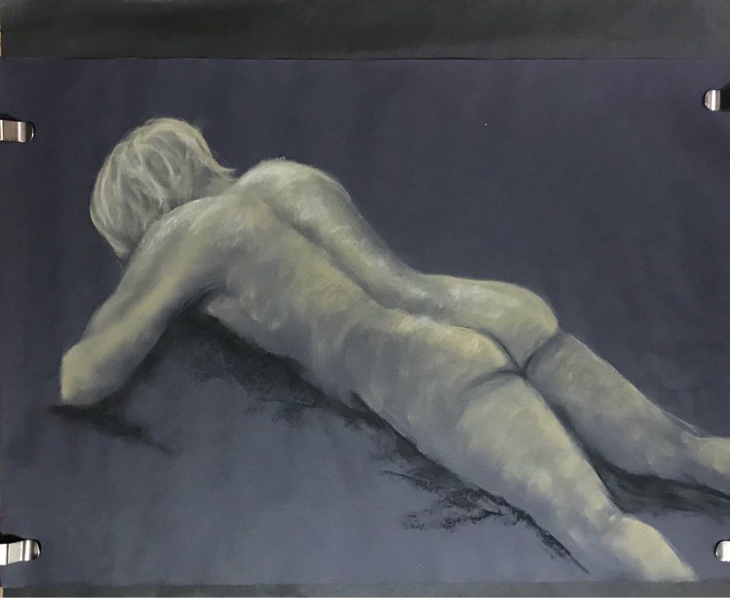 Painting of nude blonde woman